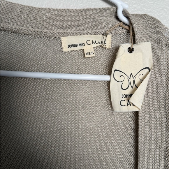NWT Johnny Was CALME Linen Long Cardigan (Missing Tie) | Oatmeal Neutral - Picture 5 of 7